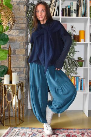 Basso Baby Cord Tiered Cuff Pant Deep Teal